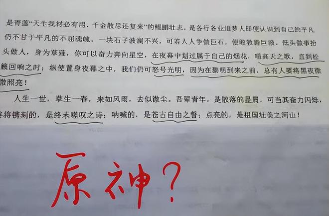 米乐m6官方网站，高中生作文引用“原神”老师直接抄送教务处：从此以后你出名了